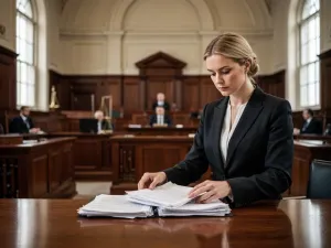 Kobieta przeglądająca dokumenty finansowe przy biurku, przygotowująca się do złożenia wniosku o przeliczenie emerytury.